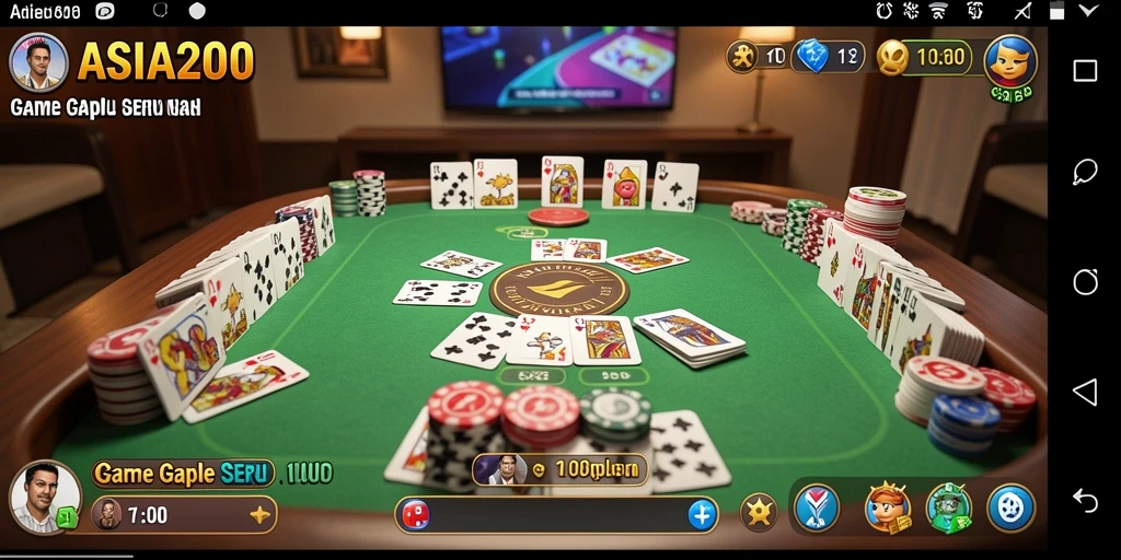 Screenshot ASIA200 menunjukkan gameplay Gaple yang mengasyikkan.