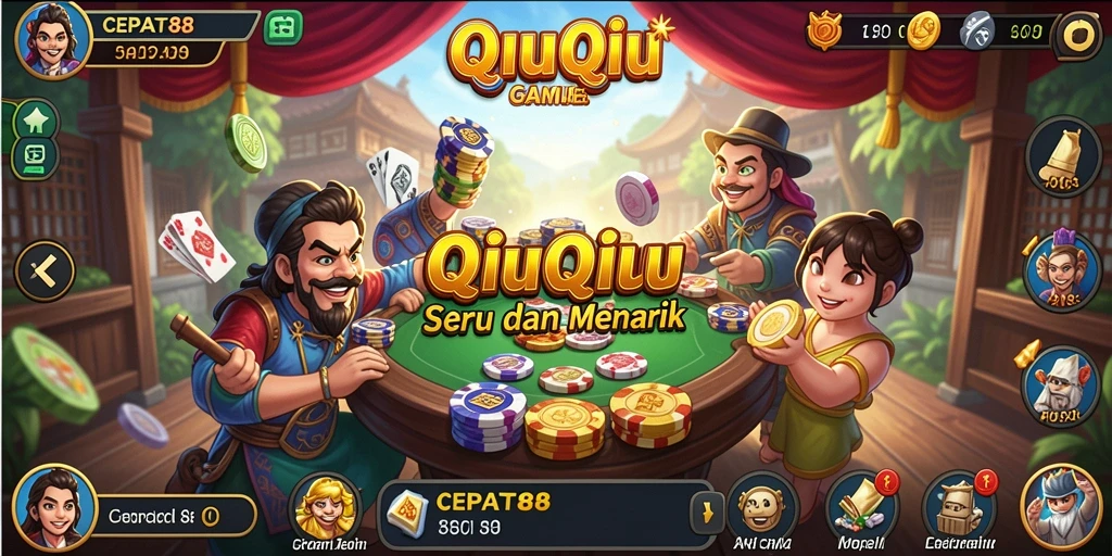 Tangkapan layar utama CEPAT88 menampilkan gameplay QiuQiu yang menarik.