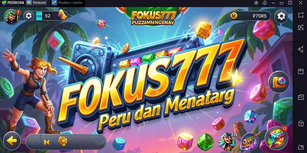Tampilan gameplay seru FOKUS777 dengan tantangan puzzle yang menarik.