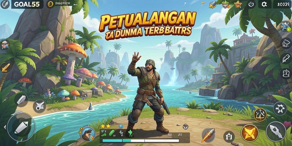 Tampilan gameplay yang menakjubkan dari dunia terbuka GOAL55.
