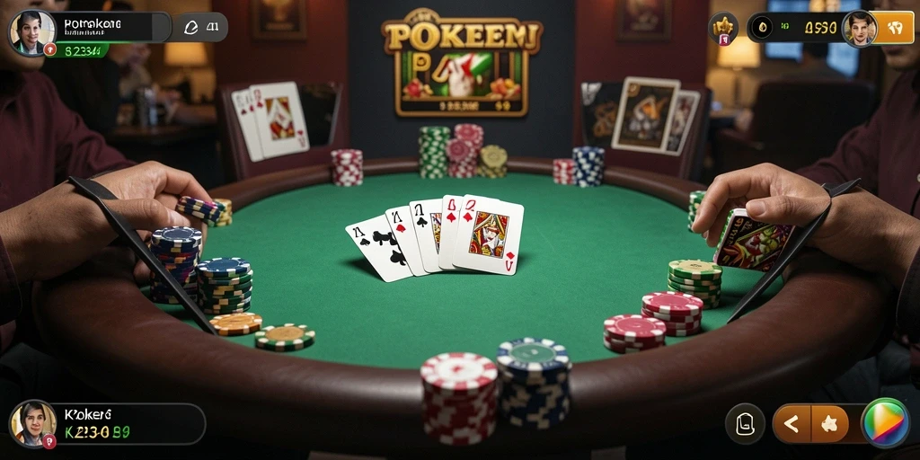 Tampilan menarik dari gameplay Poker di K234.