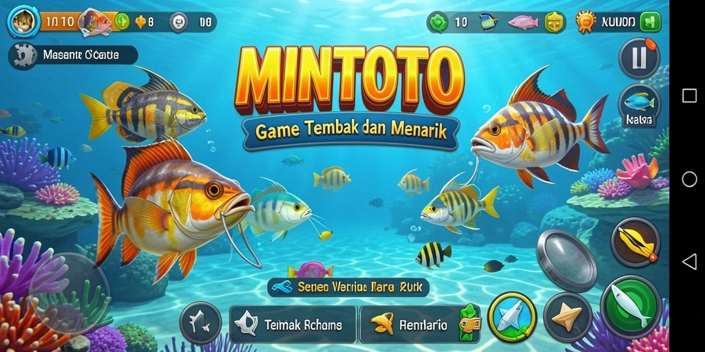 Tampilan menarik gameplay MINTOTO dengan aksi menembak ikan.