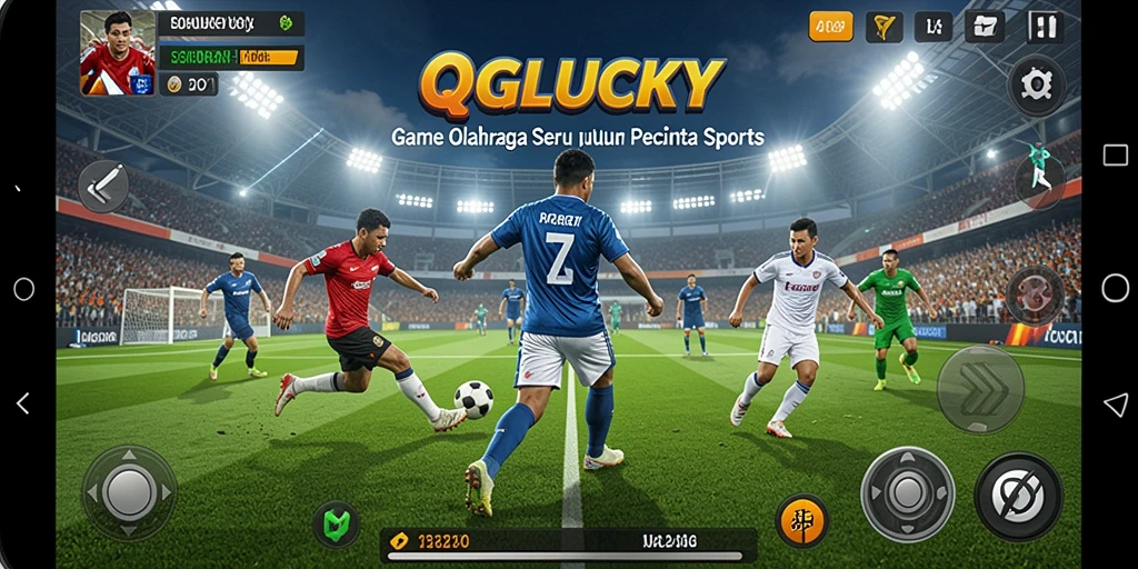 Tampilan dinamis gameplay QGLUCKY dalam aksi olahraga yang kompetitif.