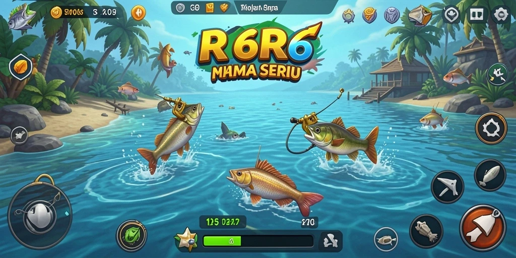 Tampilan menarik dari gameplay R6R6 yang menampilkan aksi memancing.