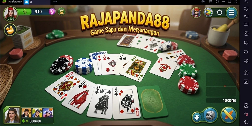 Screenshot gameplay RAJAPANDA88 menampilkan aksi seru permainan Gaple.