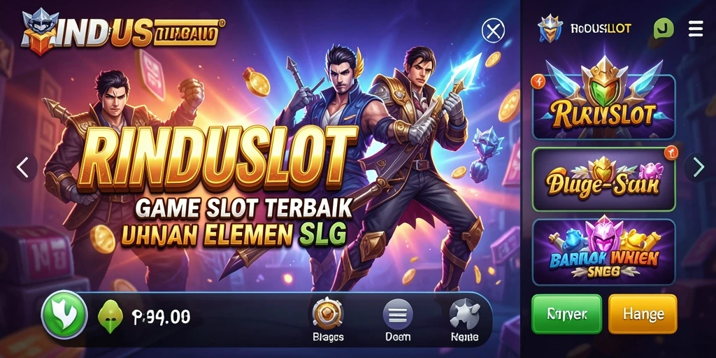 Tampilan permainan slot RINDUSLOT yang menyenangkan dan interaktif.